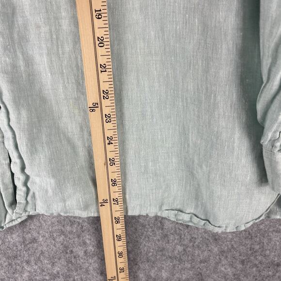 J Jill Love Linen Tunic Top Womens 2X Pale Green Coastal Relaxed Beachy - Picture 8 of 15